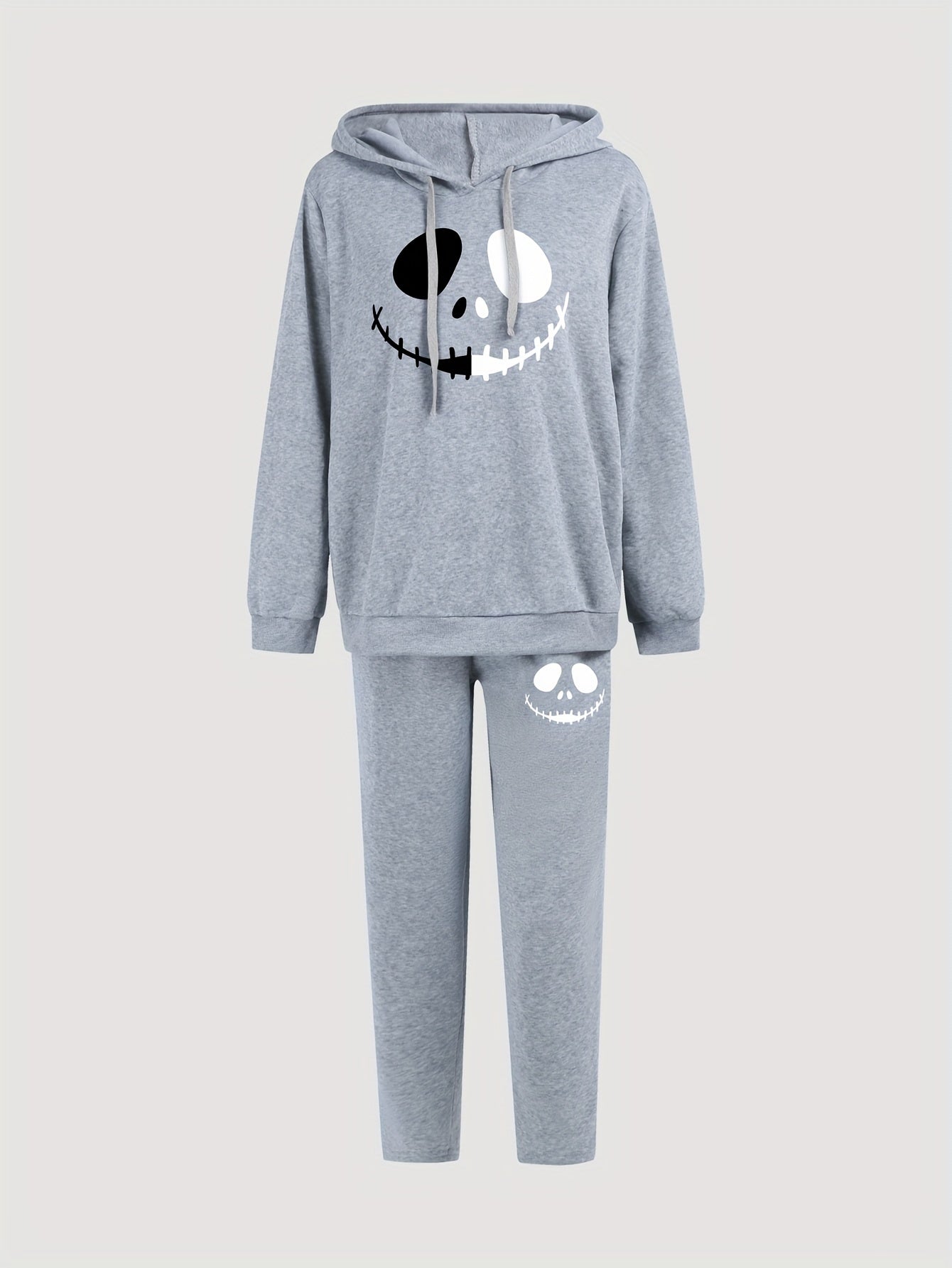 Women's Plus Size Grimace Print Hooded Sweatshirt & Sweatpants Set