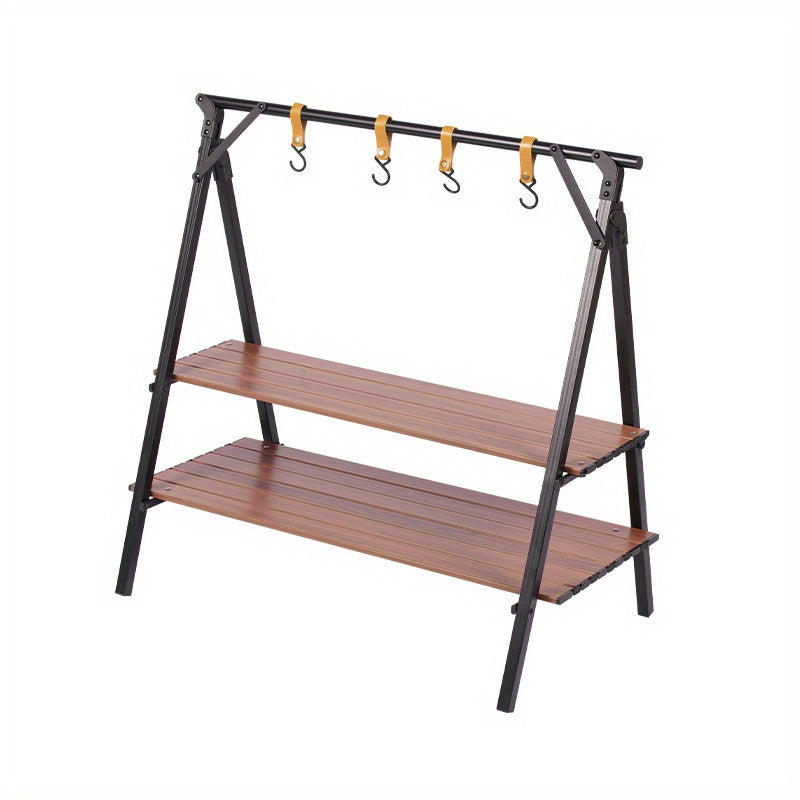 Portable Aluminum Folding Storage Rack Tripod Stand for Outdoor Camping