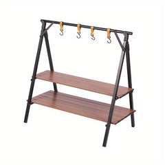 Portable Aluminum Folding Storage Rack Tripod Stand for Outdoor Camping