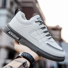 Men's British Lace Up Skate Shoes Lightweight Comfy Non slip Sneakers