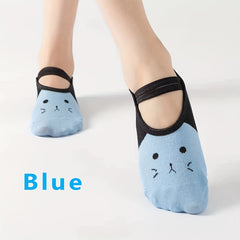 Cartoon Cat Print Ankle Socks for Women