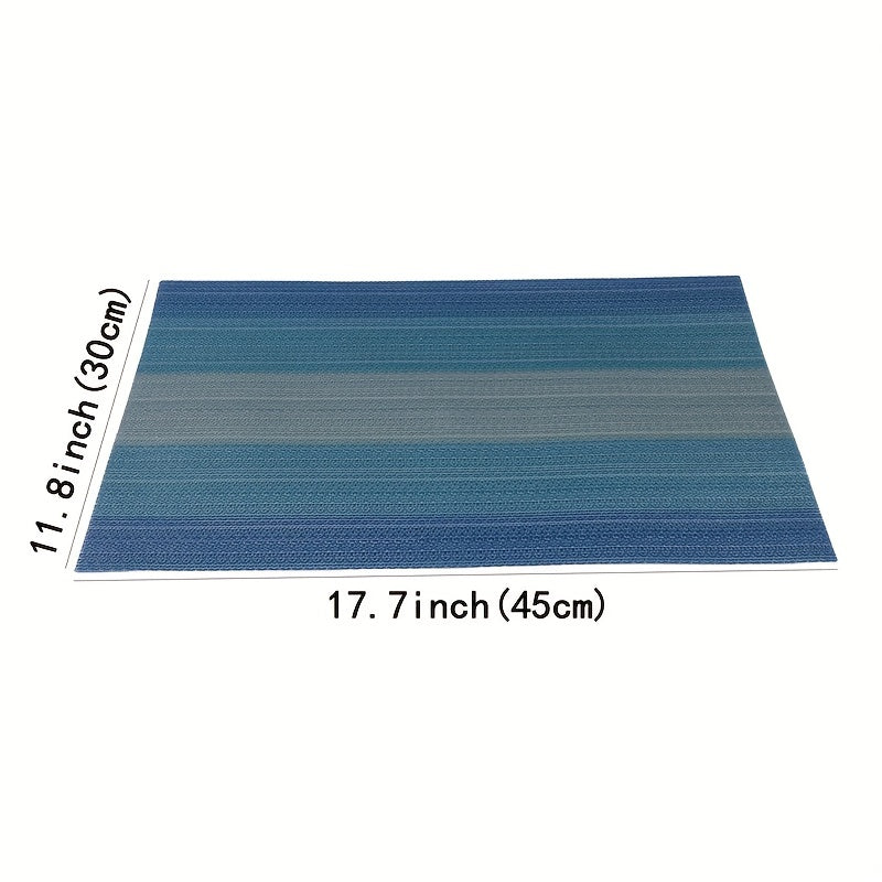 Set of 6 Vinyl Placemats Washable Reusable Anti-fouling Table Mats