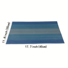 Set of 6 Vinyl Placemats Washable Reusable Anti-fouling Table Mats