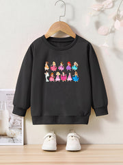 OERYUI Cartoon Princesses Print Pullover Top Kids Clothes Spring Fall