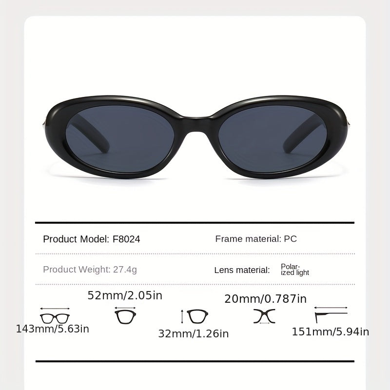 Oval Polarized Sunglasses UV Protection with Case
