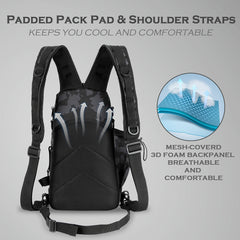 Ghosthorn Fishing Backpack with Rod Holder Tackle Sling Bag for Men