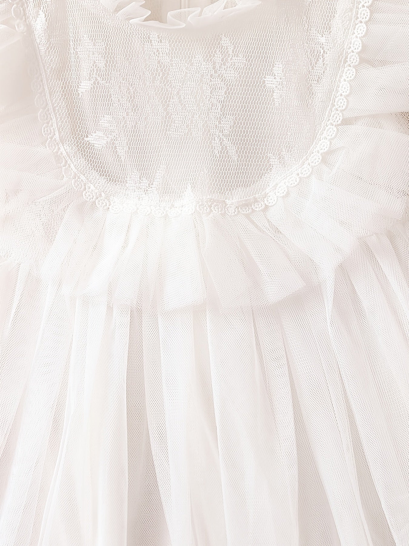 Lace Princess Dress For Toddler Girls Ruffle Collar Mesh Long Sleeve