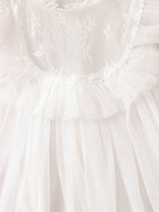 Lace Princess Dress For Toddler Girls Ruffle Collar Mesh Long Sleeve