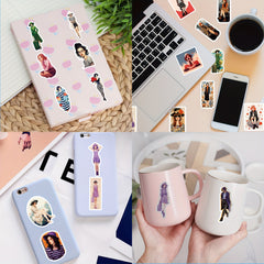 100pcs Urban Girl Dressing Stickers Four Seasons Character Graffiti DIY Stickers