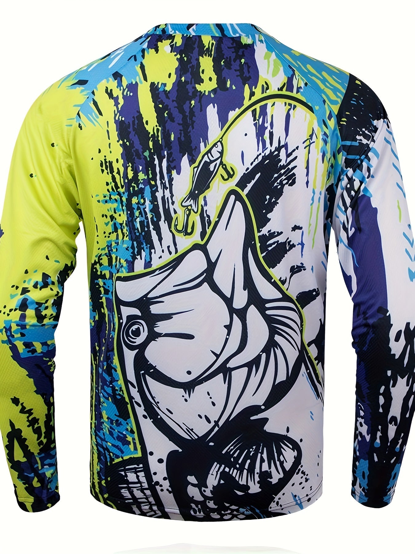 Men's Abstract Full Body Pattern Long Sleeve T-Shirt Anti UV Sunscreen