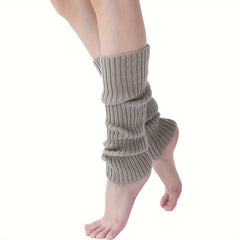 2 Multicolor Women's Woolen Leg Cover Solid Knitted Calf Warm Stacking Sock