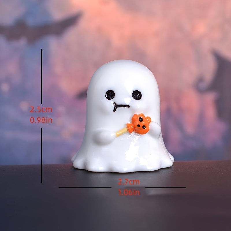 Halloween Wizard Ghost Crystal Ball Decoration 2-3in Pumpkin Ghost Trinket
