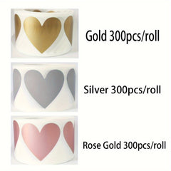 300pcs Heart Scratch Sticker Love Shape Label Birthday & Party Seal Sticker