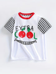 Fruit Print T shirt for Kids Summer Short-sleeve Top