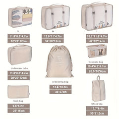 9 Pcs Travel Luggage Storage Bags Multifunctional Clothes Organizers