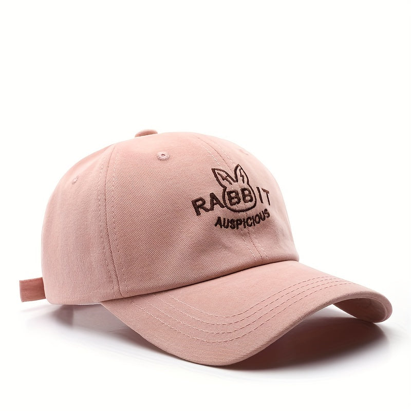 Rabbit Embroidery Baseball Cap Casual Cartoon Sun Hat Solid Sports Golf Dad Hats