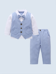 Boys Gentleman Suit Formal Shirt Vest Pants Set