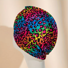 Colorful Leopard Print Turban Cap Head Wrap Women Headwear