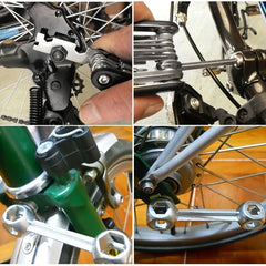 Bike Repair Kit w/ Air Pump Wrench Adhesive Tool
