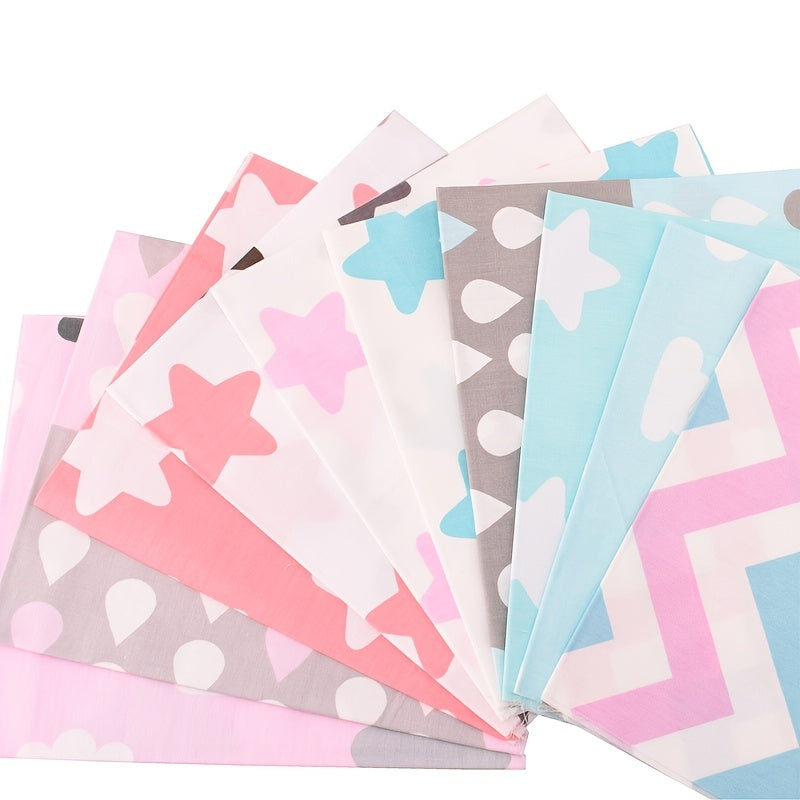 40pcs 10x10cm Random Printed Twill Cotton Fabric for Patchwork DIY Quilting