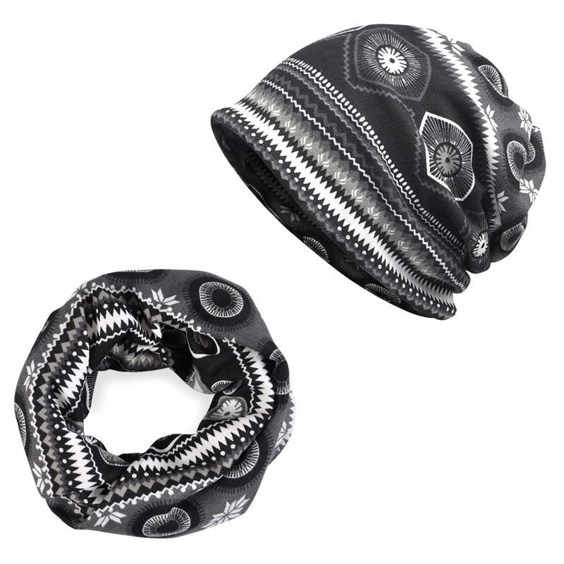 Men's Knit Turban Hat with Scarf Wrap