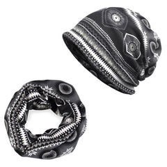 Men's Knit Turban Hat with Scarf Wrap
