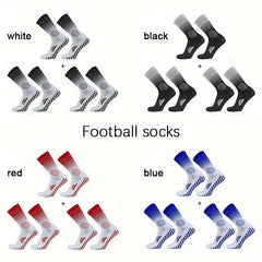 3 Pairs Non-slip Football Socks Outdoor Sports Grip Socks Crew Socks
