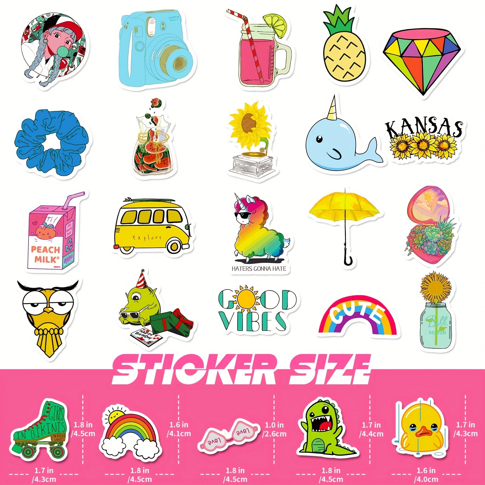 Waterproof VSCO Stickers for Teens & Kids