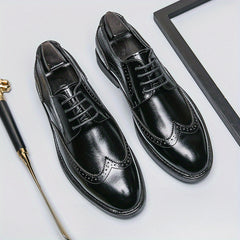 Men's Brogue Lace Up Dress Shoes Non Slip Business Wedding Formal