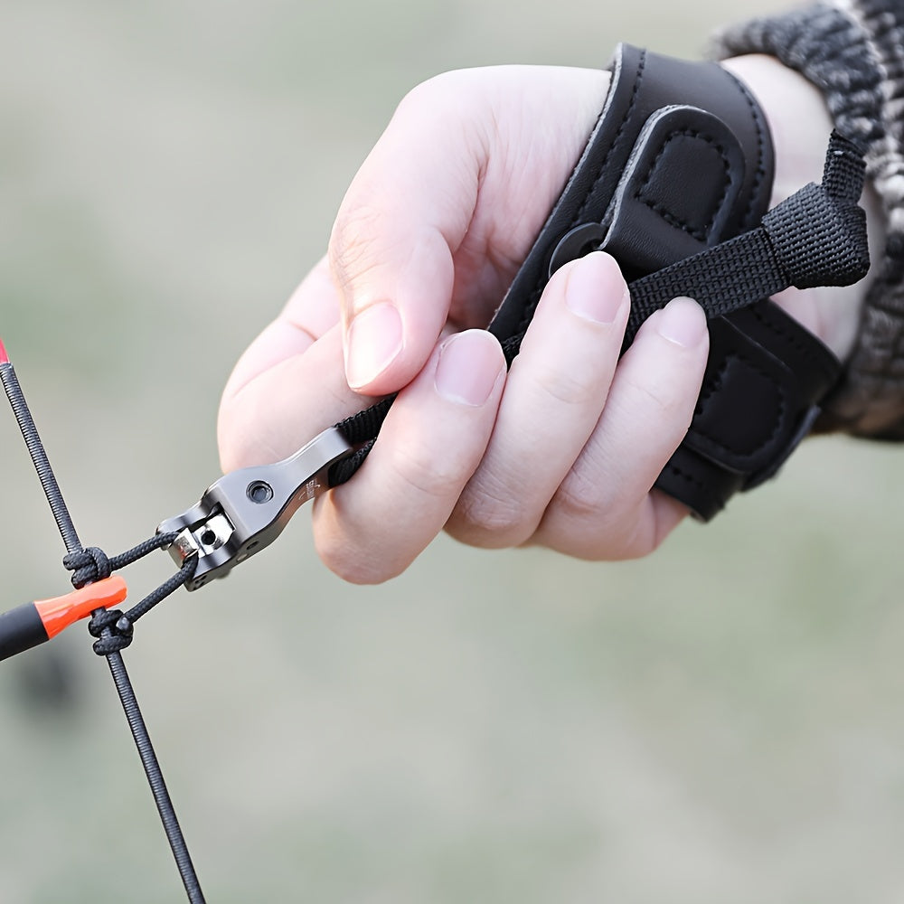 Adjustable Archery Compound Bow Release Aid Trigger w/ Buckle Strap
