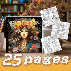 ENASUE Enchanted Blossoms Coloring Book - Fairy Realms - 25 Pages - Ideal Gift