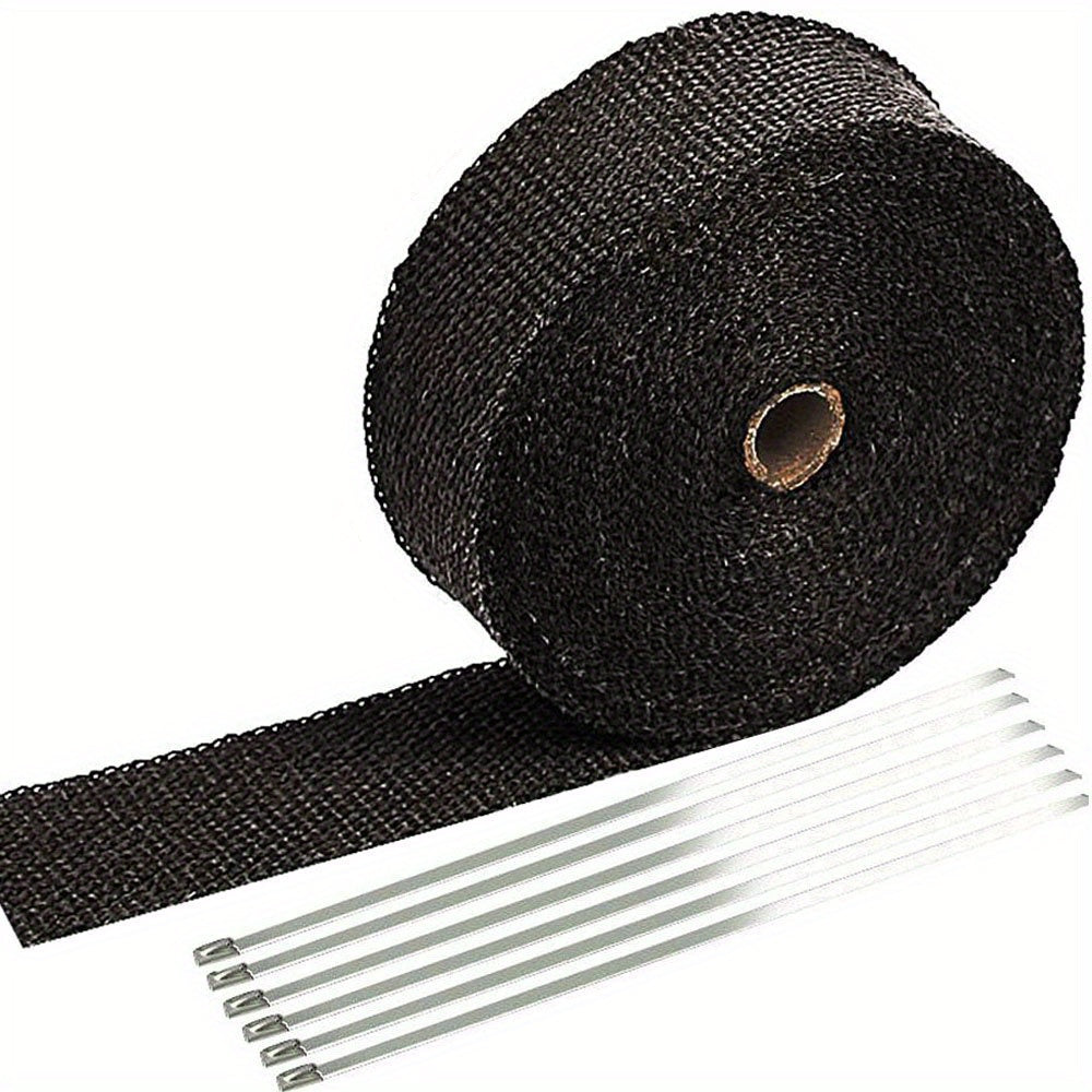 Motorcycle Fiberglass Heat Wrap Roll with Stainless Ties