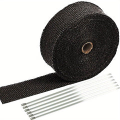 Motorcycle Fiberglass Heat Wrap Roll with Stainless Ties
