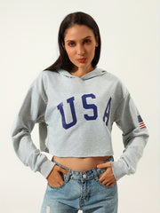 Women's American Flag Graphic Sweatshirt Long Sleeve Round Neck