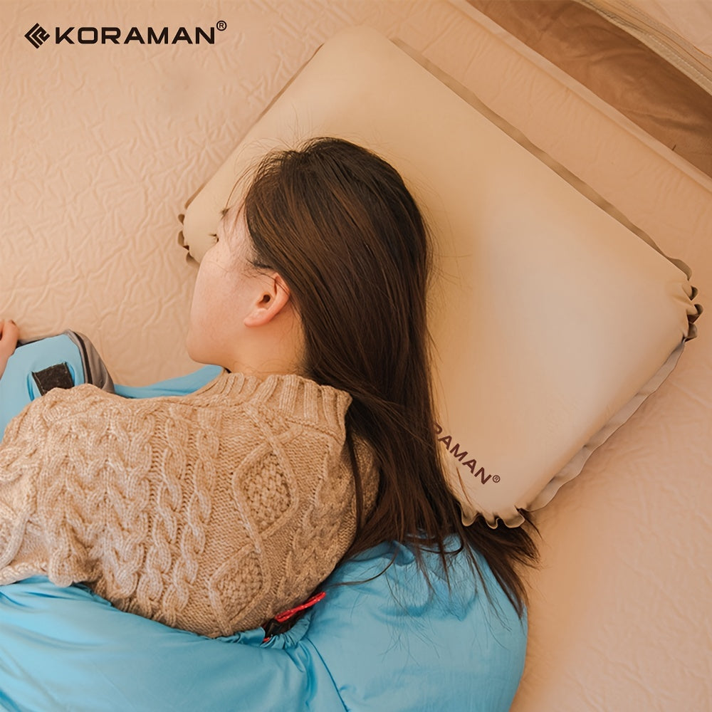 KORAMAN Inflatable Camping Pillow Neck & Lumbar Support for Travel & Outdoor