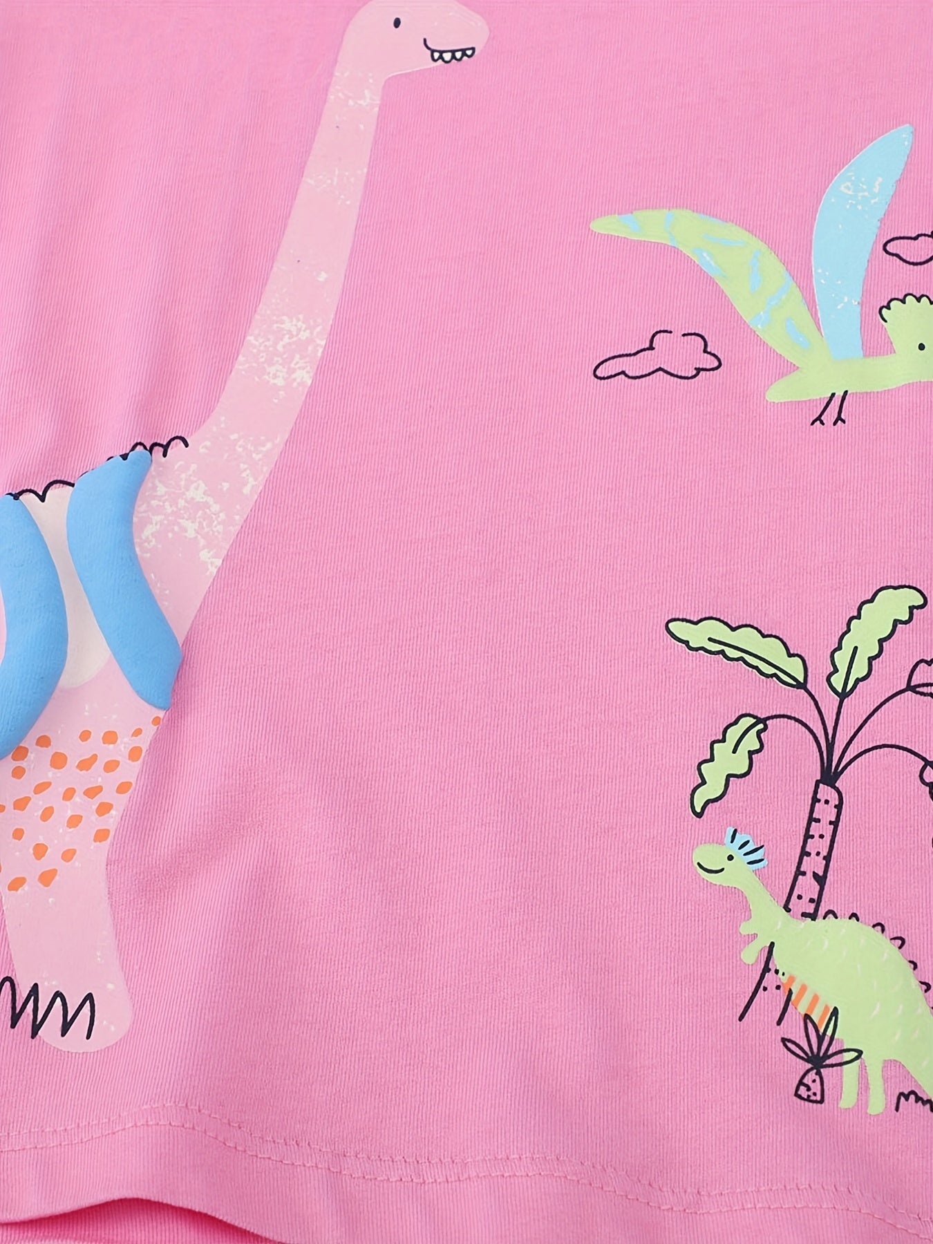 Girls Cartoon Embroidered Long Sleeve Cotton Top