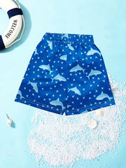 Boys Shark Swim Trunks for Beach Vacation