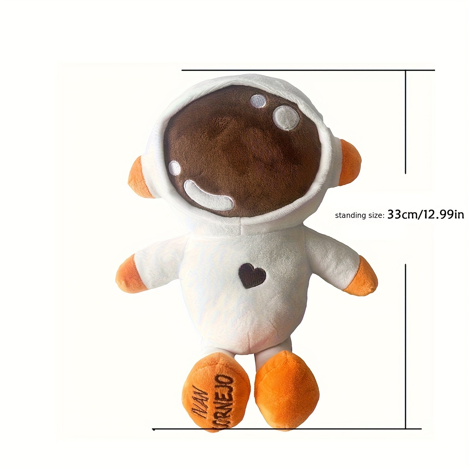 Ivan Cornejo Astronaut Plush Toy Bear Brown/Orange Smiling Face Soft Fluffy