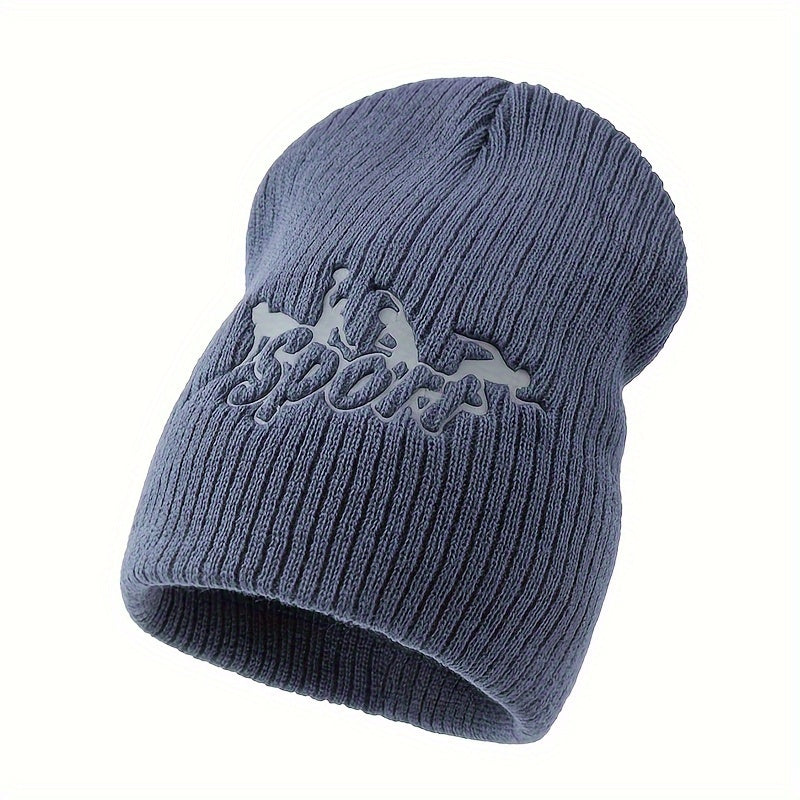 Sport Letter Knitted Hat Beanie... Cycling Coldproof Hat Skiing Hat