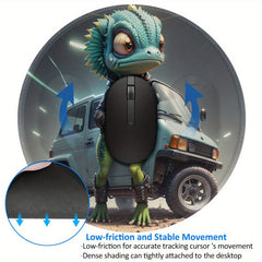 Chameleon Pattern Mouse Pad 20x20cm Non-slip Rubber Stitched Edge