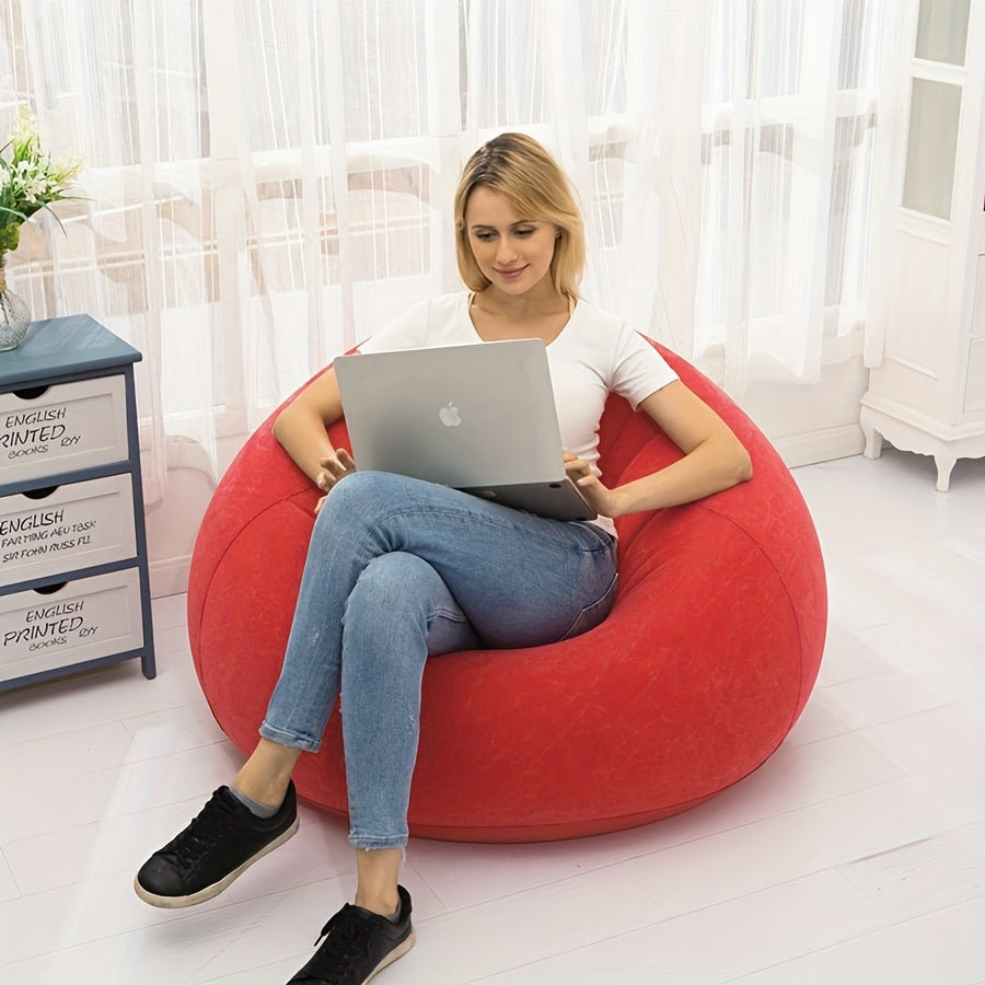 Inflatable Lounge Chair PVC Portable Single Sofa Living Room Office Lunch Break