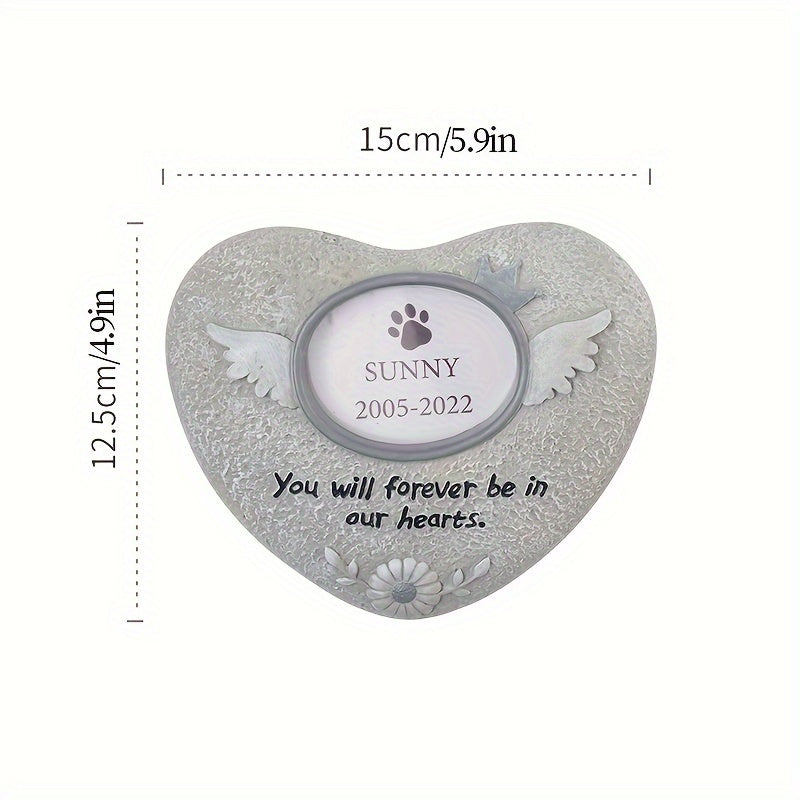 Pet Memorial Stone Resin Cremation Grave Tombstone With Photo Frame