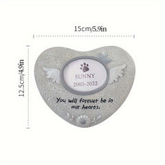 Pet Memorial Stone Resin Cremation Grave Tombstone With Photo Frame