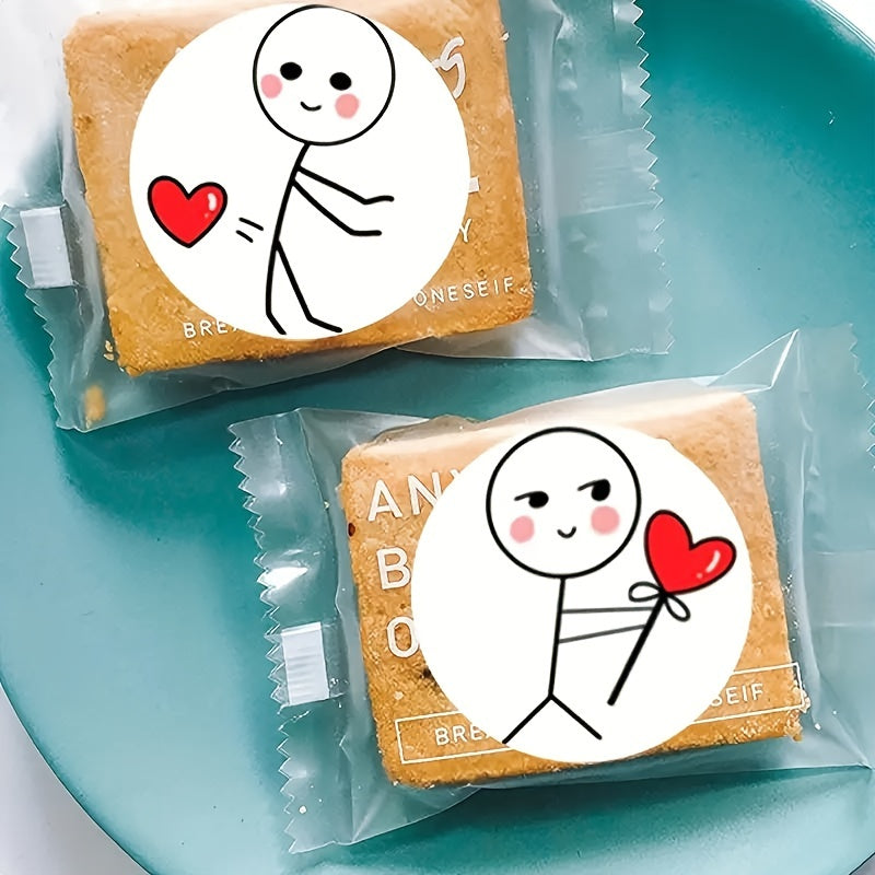 1000pcs Love Stickers 2 Rolls Cartoon Journal Diary Round Creative Label