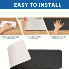 Non Slip Carpet Stair Treads - Gray Self Adhesive Soft Peel And Stick
