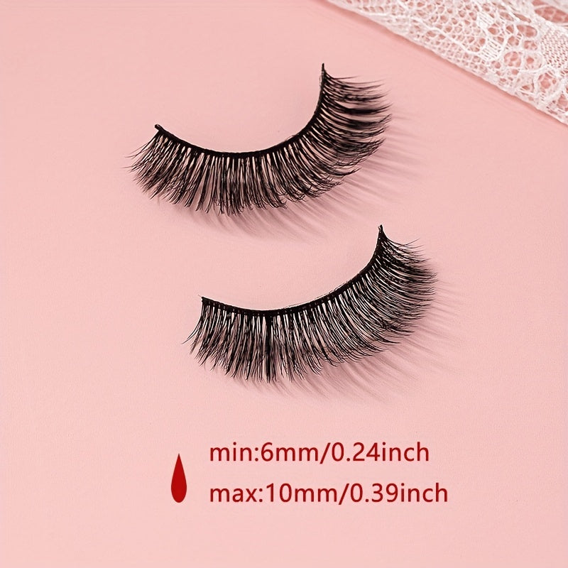 5 Pairs Natural Look 3D False Lashes for Dating Party Cosplay Makeup