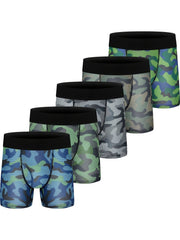 5pcs Boys Camo Boxer Briefs Soft Comfortable Kids Underwear