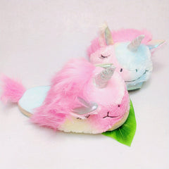 Women's Unicorn Slippers Plush Slip On Shoes Cozy Home Footwear