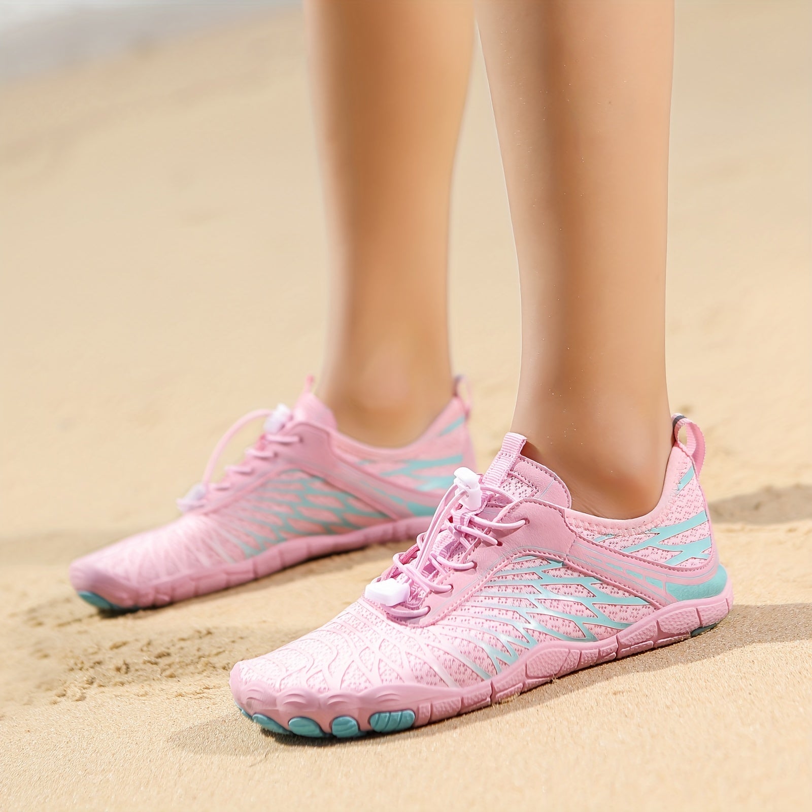 Unisex Lace Up Barefoot Water Shoes Quick Drying Sneakers