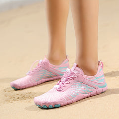 Unisex Lace Up Barefoot Water Shoes Quick Drying Sneakers